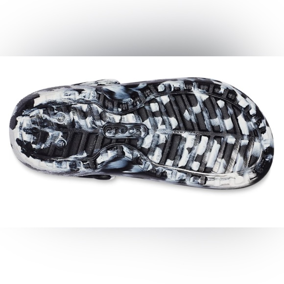 CROC CLASSIC LINED MARBLED CLOG White/Black - Picture 4 of 6